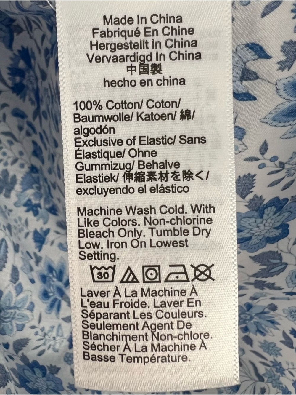 J. Crew Liberty London Floral Ruffle Smocked Short Sleeve Top Blue White 2022 M - Picture 9 of 10
